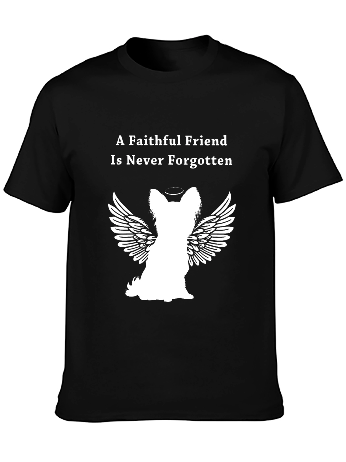 Camiseta Negra Con Diseño Angelical De Mascota