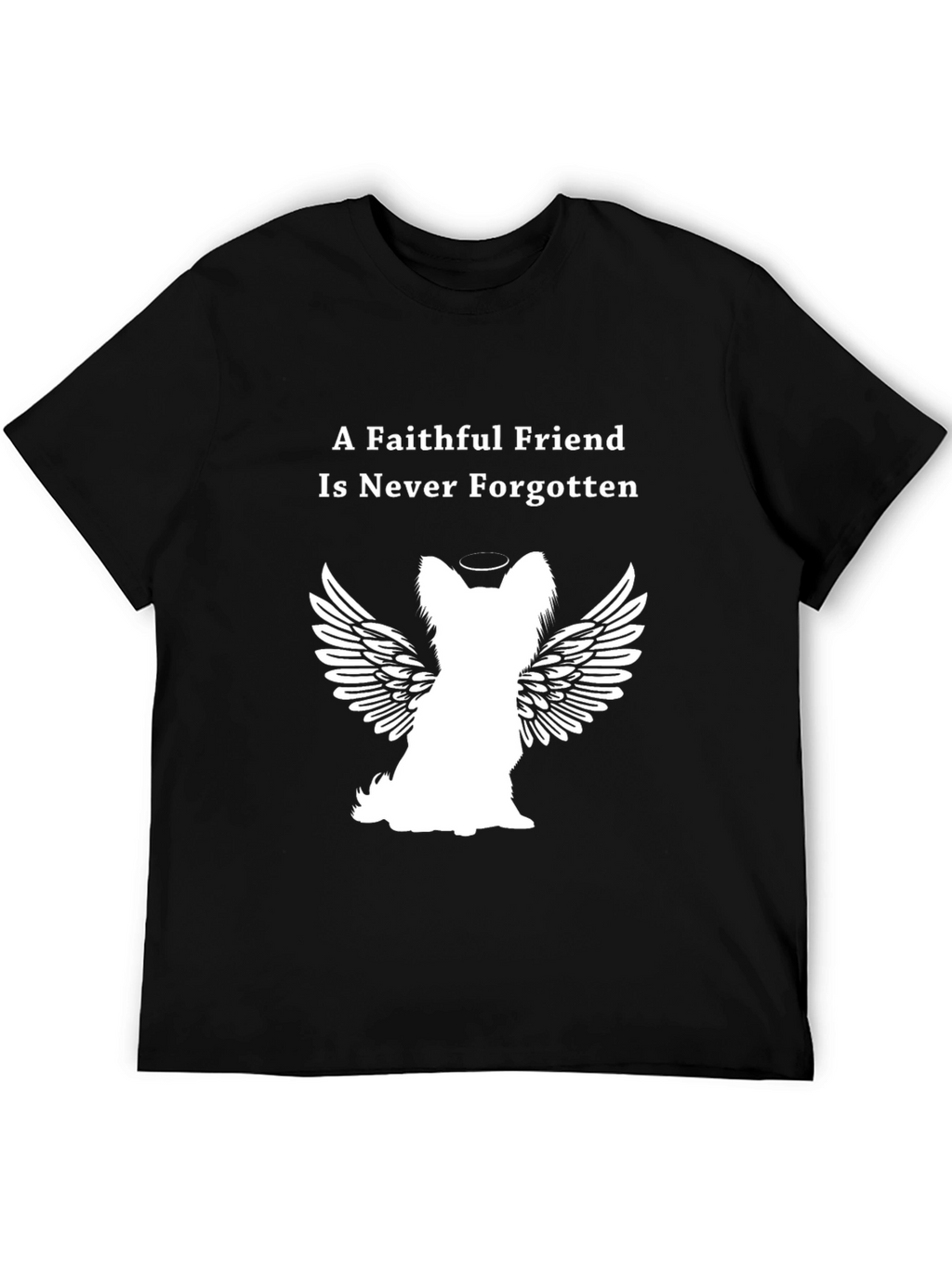Camiseta Negra Con Diseño Angelical De Mascota