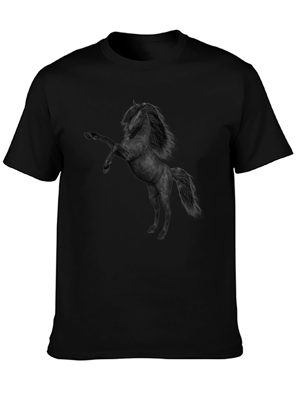 Camiseta Negra con Diseño de Caballo