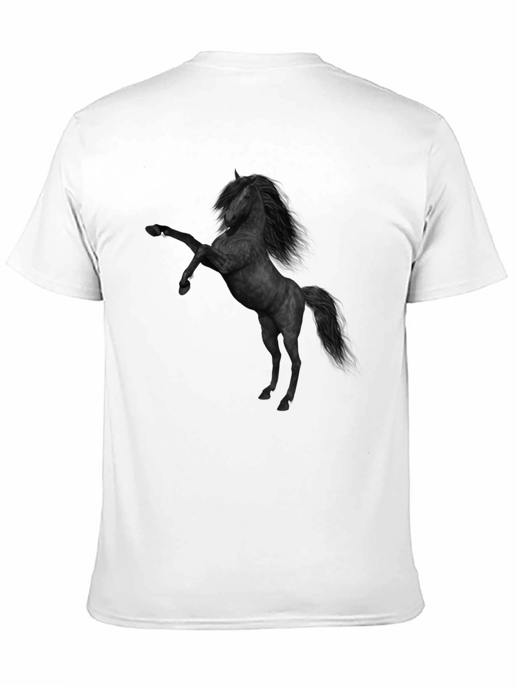 Camiseta Negra con Diseño de Caballo