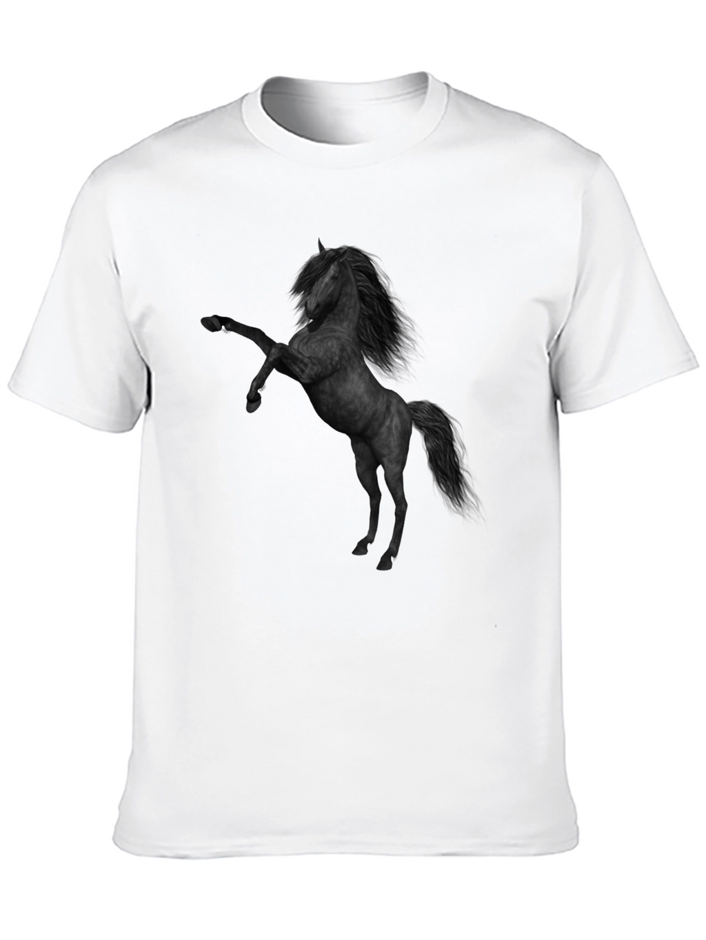 Camiseta Negra con Diseño de Caballo