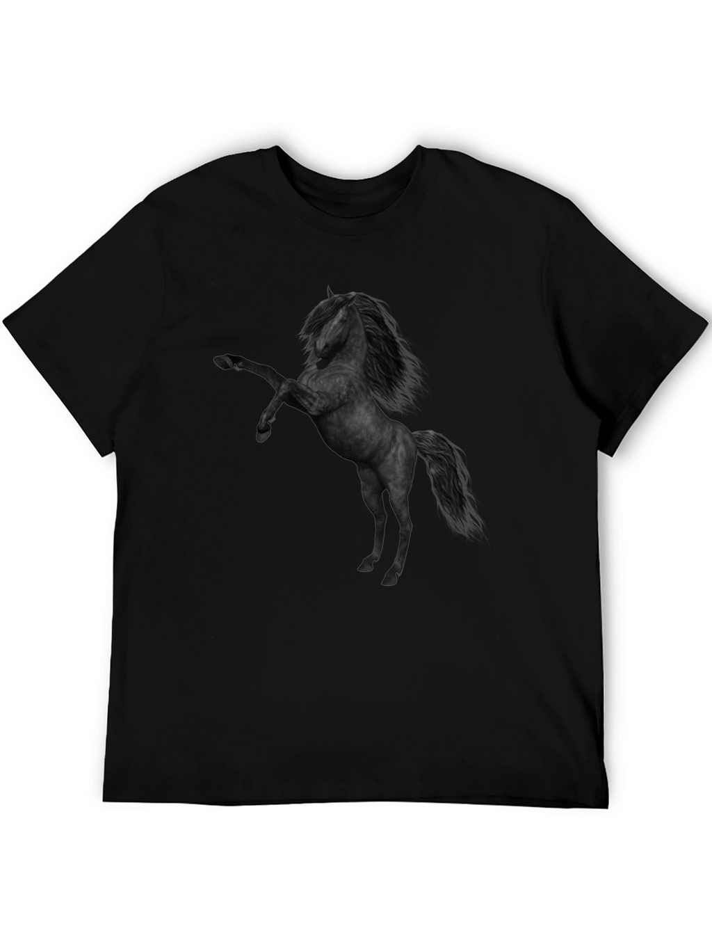 Camiseta Negra con Diseño de Caballo
