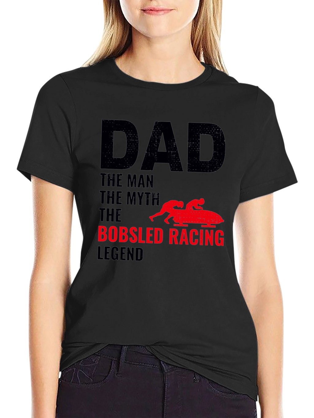 Camiseta Hombre Papá Leyenda Bobsled Racing