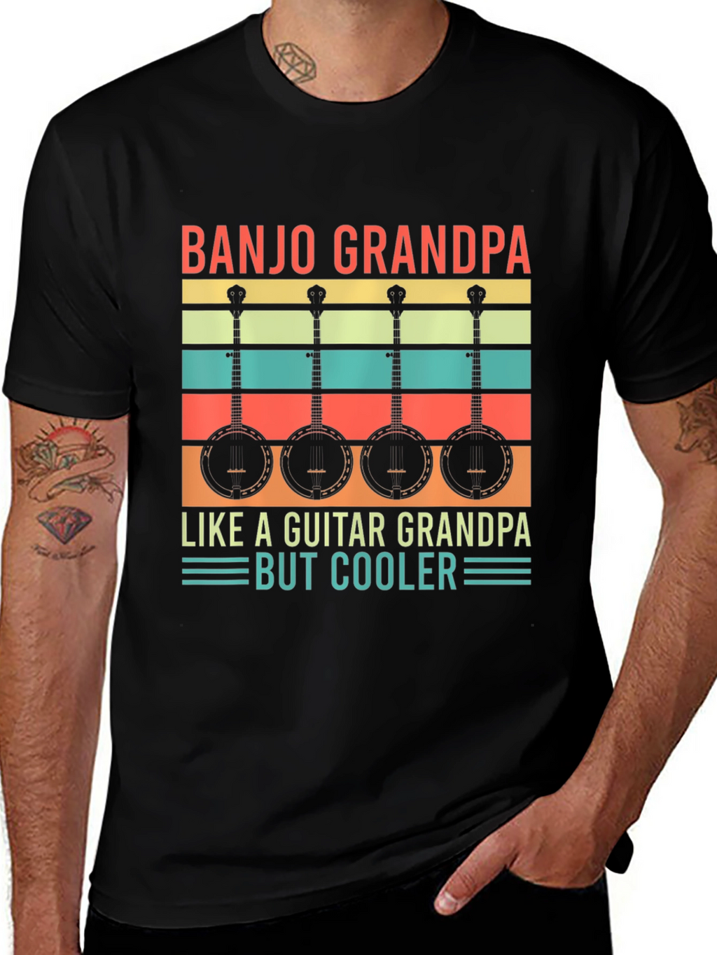 Camiseta Negra Banjo Grandpa But Cooler