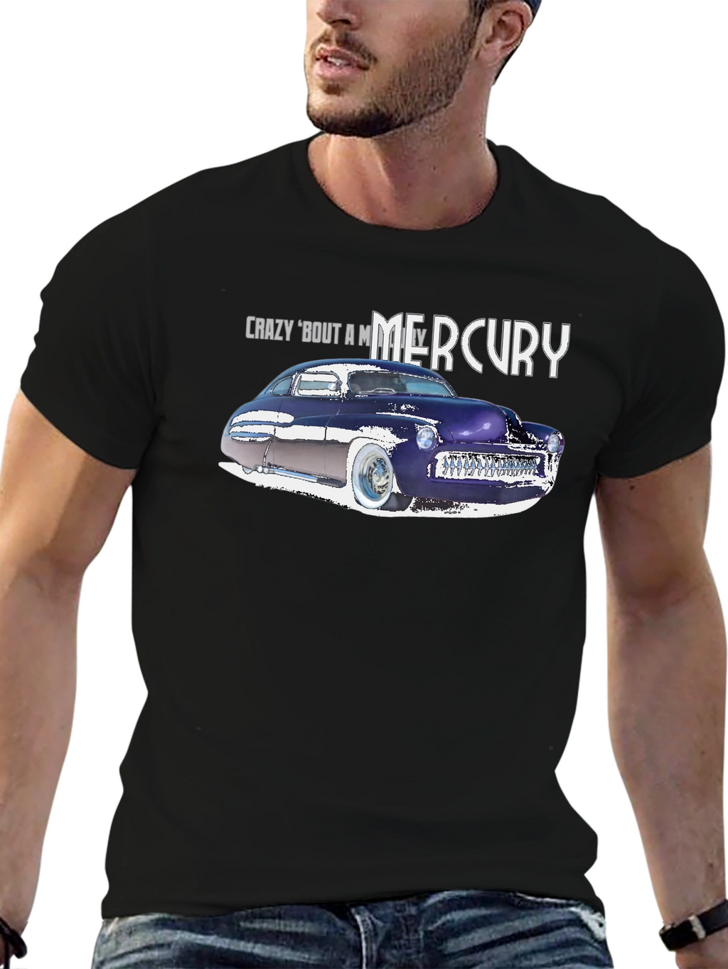 Camiseta Negra Coche Clásico Mercury