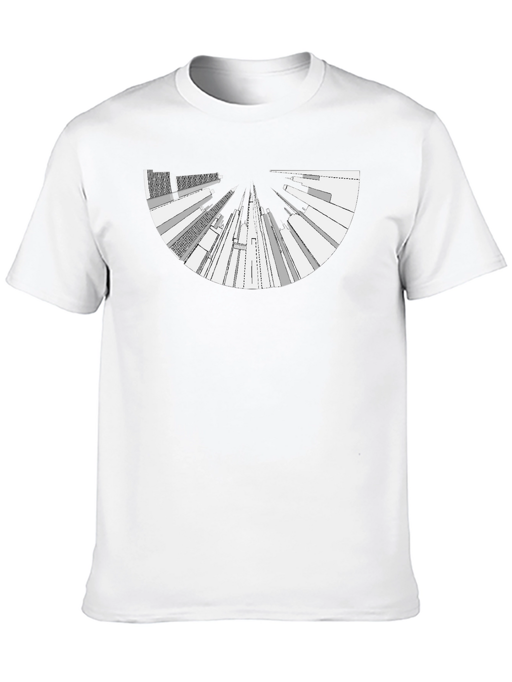 Camiseta Negra con Diseño Abstracto Urbano