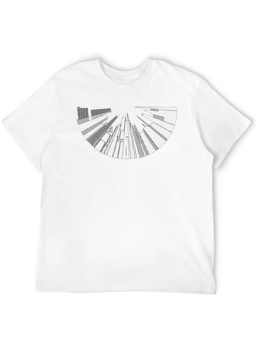 Camiseta Negra con Diseño Abstracto Urbano