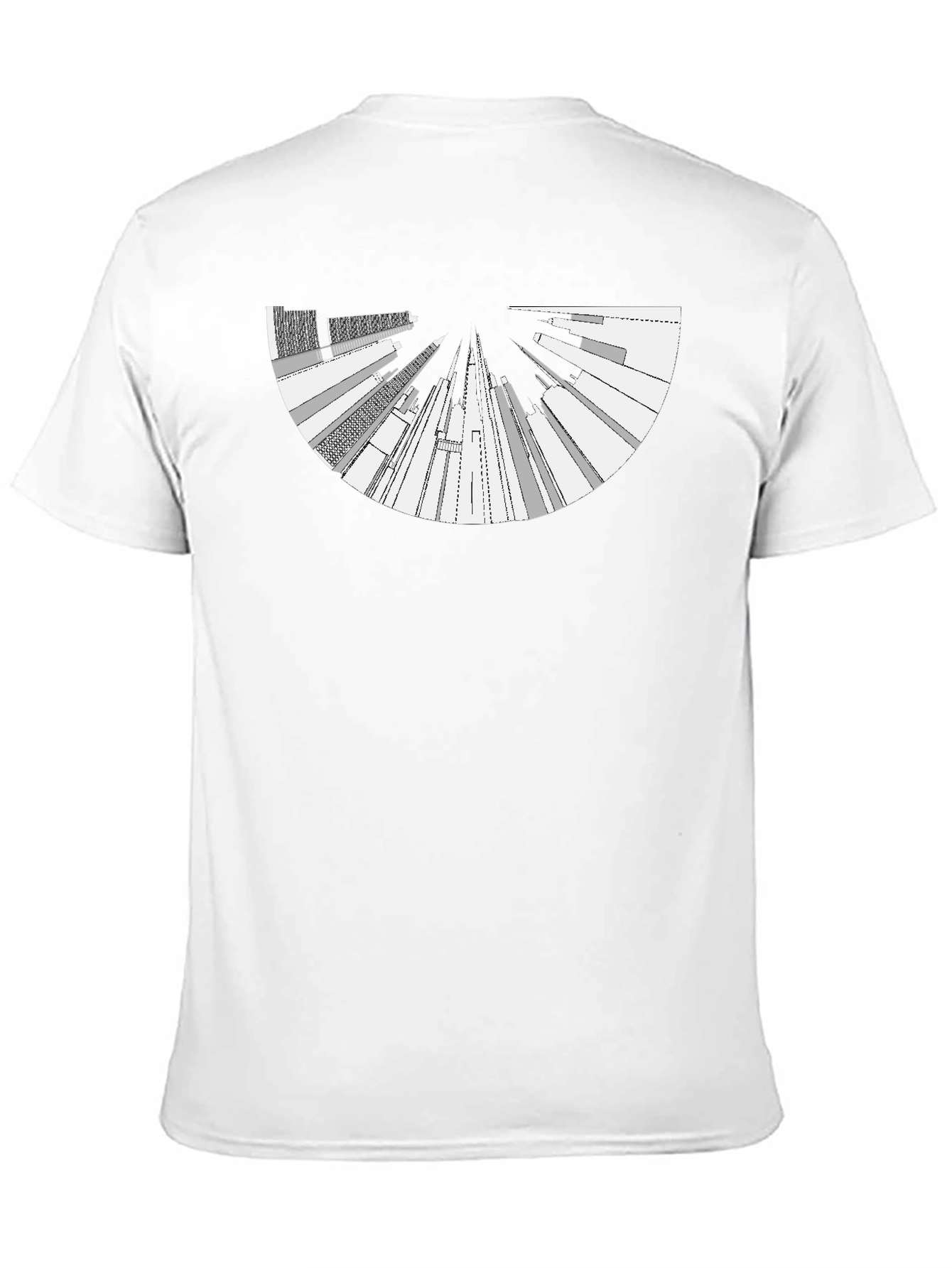 Camiseta Negra con Diseño Abstracto Urbano