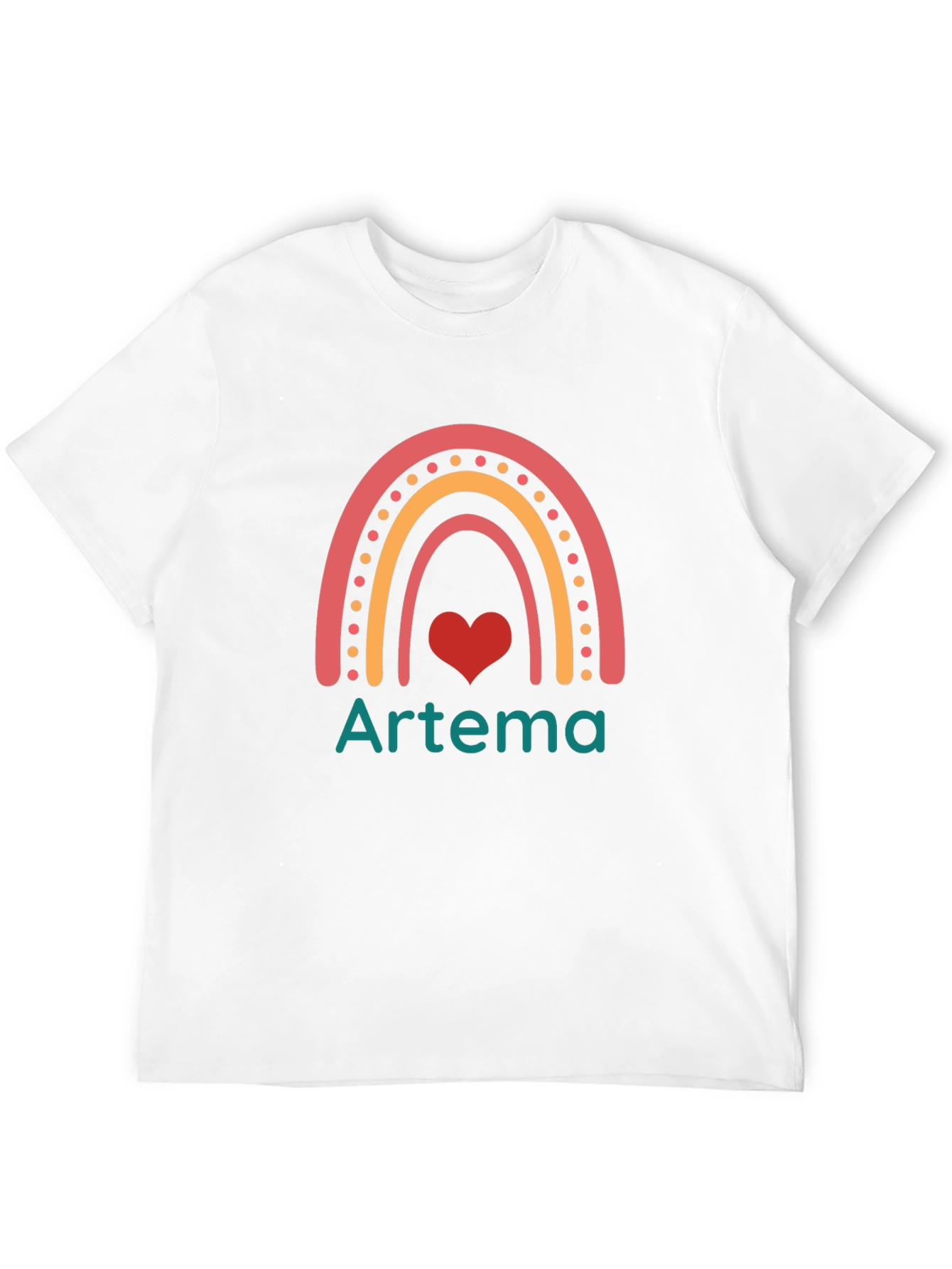 Camiseta Negra Arcoíris Artema Corazón