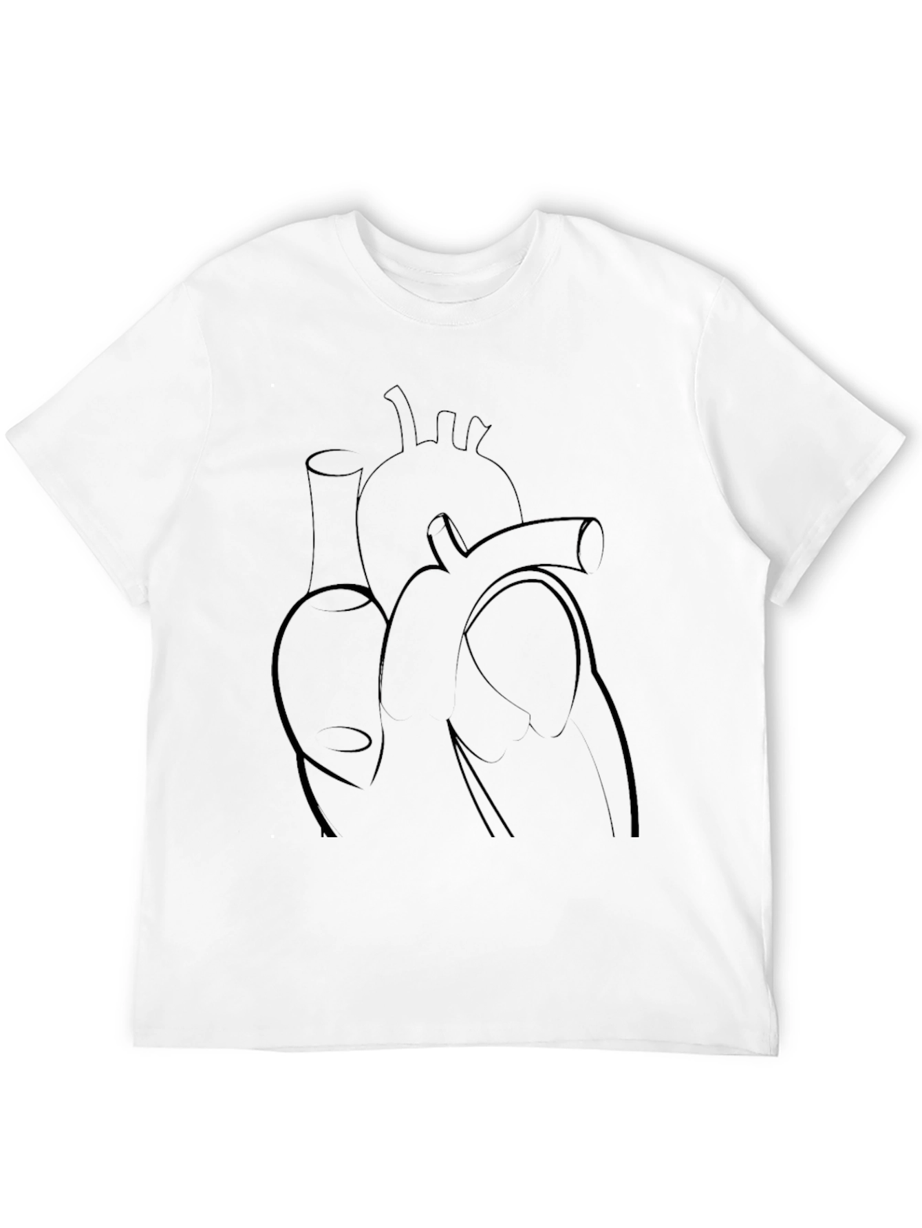 Camiseta Negra con Diseño de Corazón Minimalista