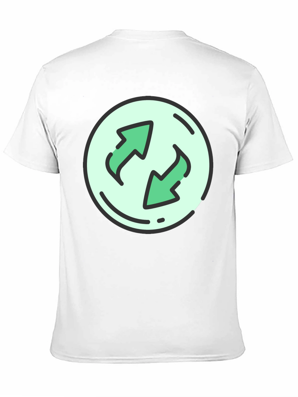 Camiseta Negra con Diseño de Flechas Circulares