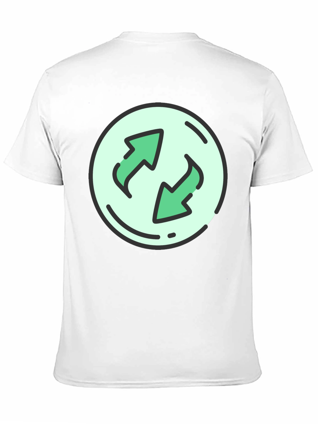 Camiseta Negra con Diseño de Flechas Circulares