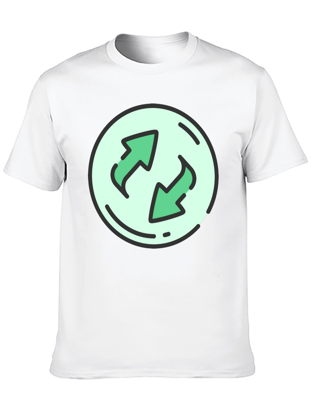 Camiseta Negra con Diseño de Flechas Circulares