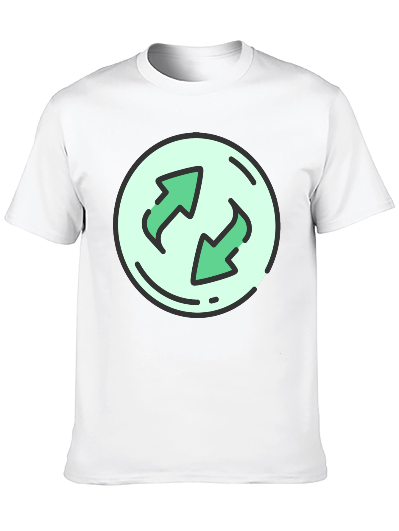 Camiseta Negra con Diseño de Flechas Circulares