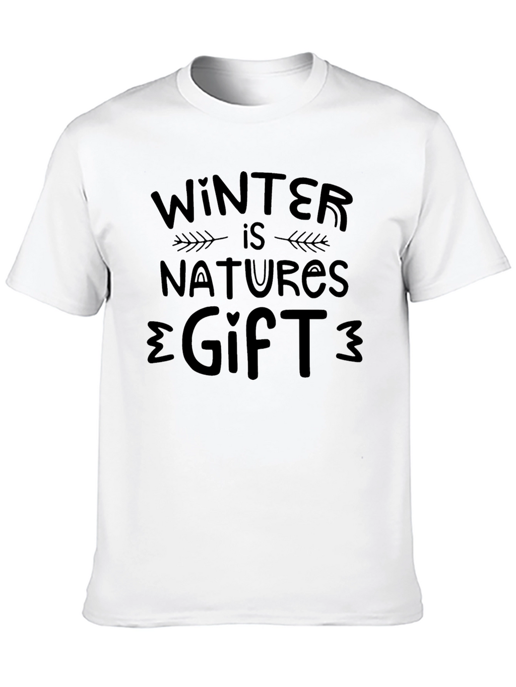 Camiseta Negra con Diseño de Invierno