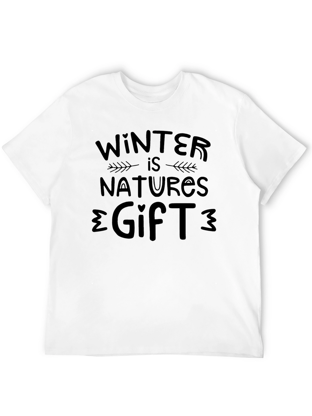 Camiseta Negra con Diseño de Invierno