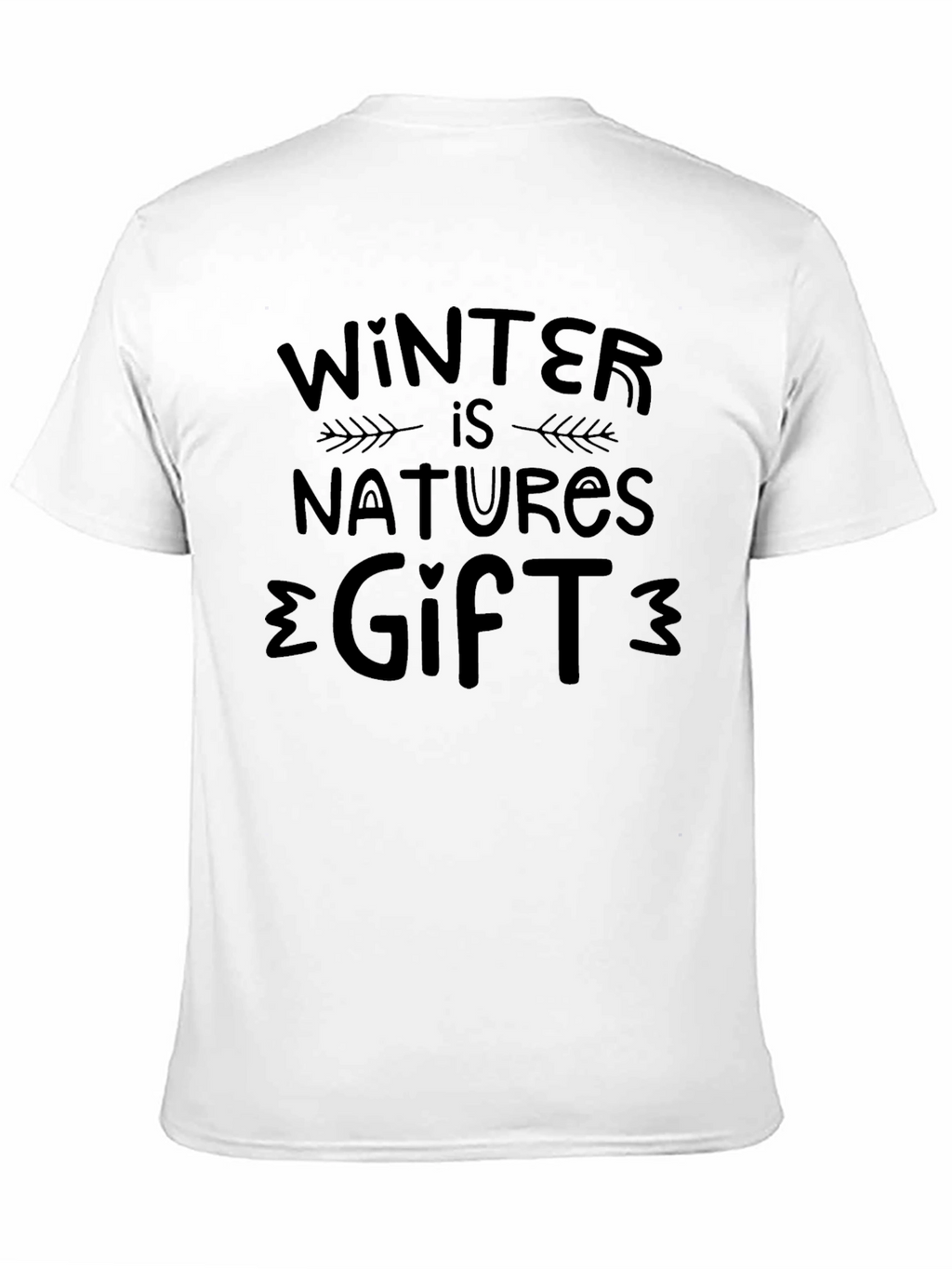 Camiseta Negra con Diseño de Invierno