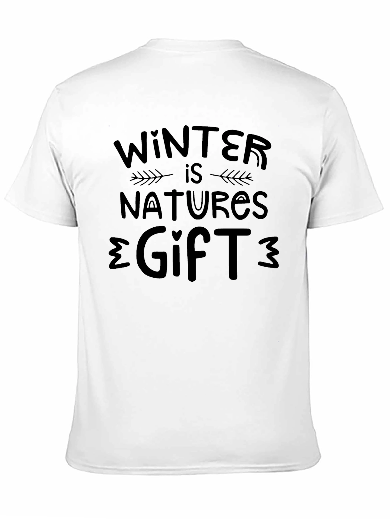 Camiseta Negra con Diseño de Invierno