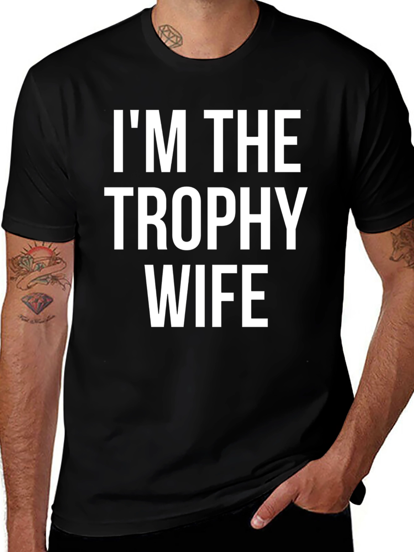 Camiseta Hombre Negra - Im The Trophy Wife