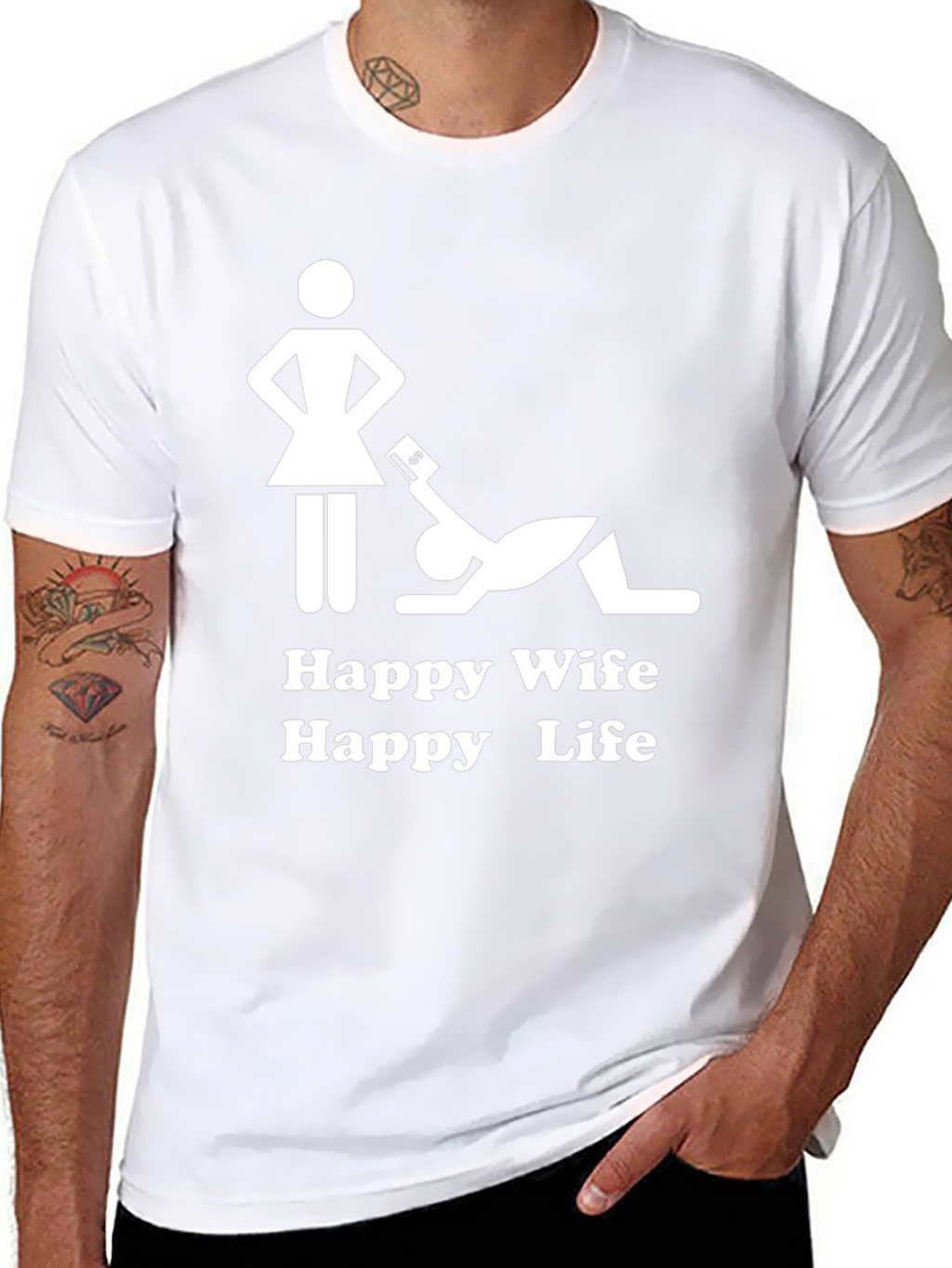 Camiseta Hombre: Esposa Feliz Vida Feliz