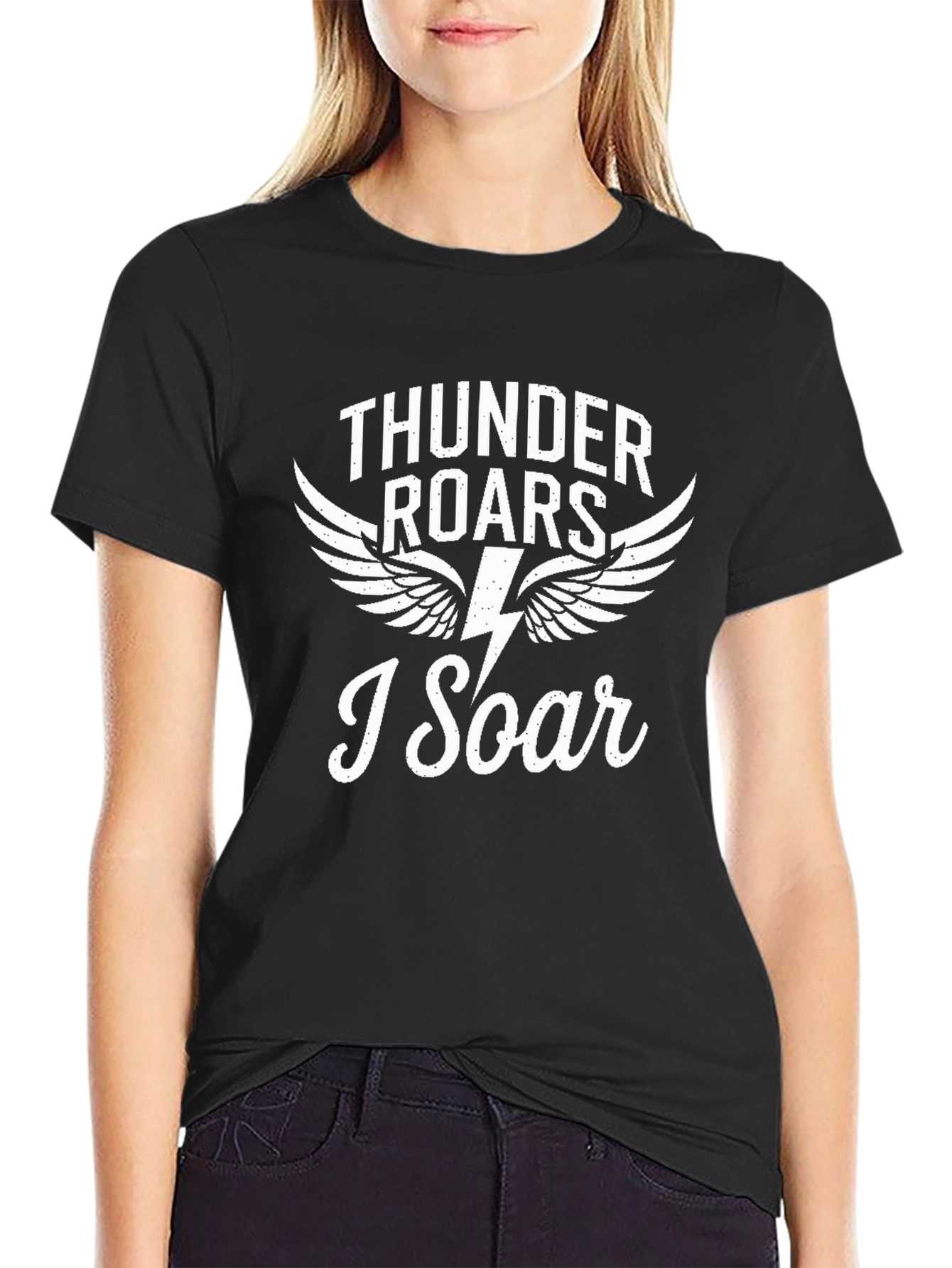 Camiseta Hombre Negra - Thunder Roars I Soar