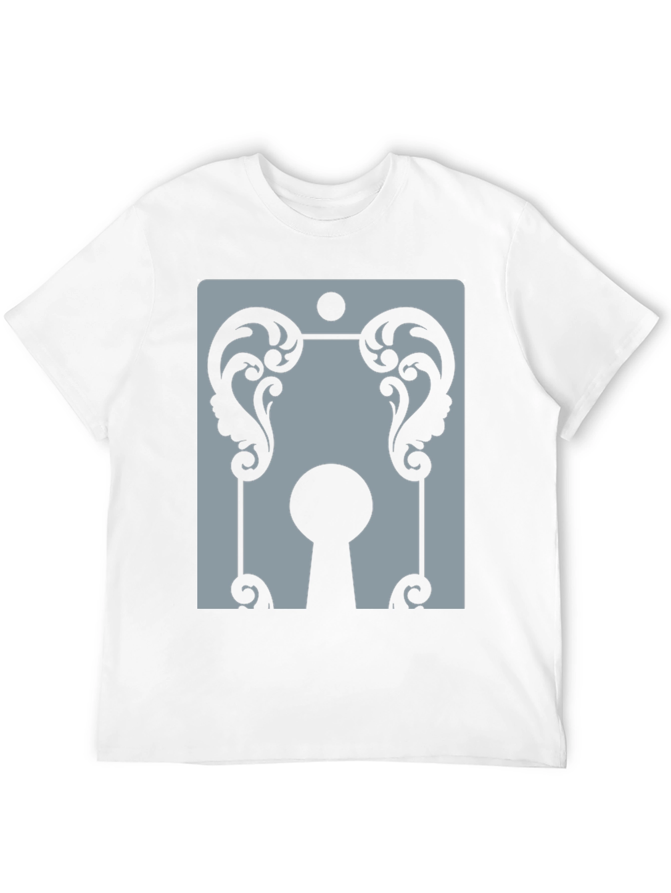 Camiseta Negra con Diseño de Cerradura Ornamentada