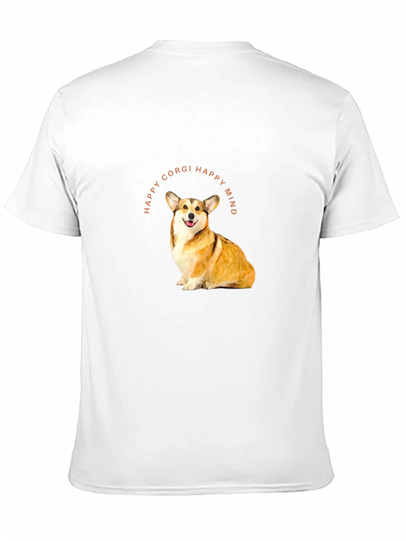 Camiseta Negra con Diseño de Corgi Feliz