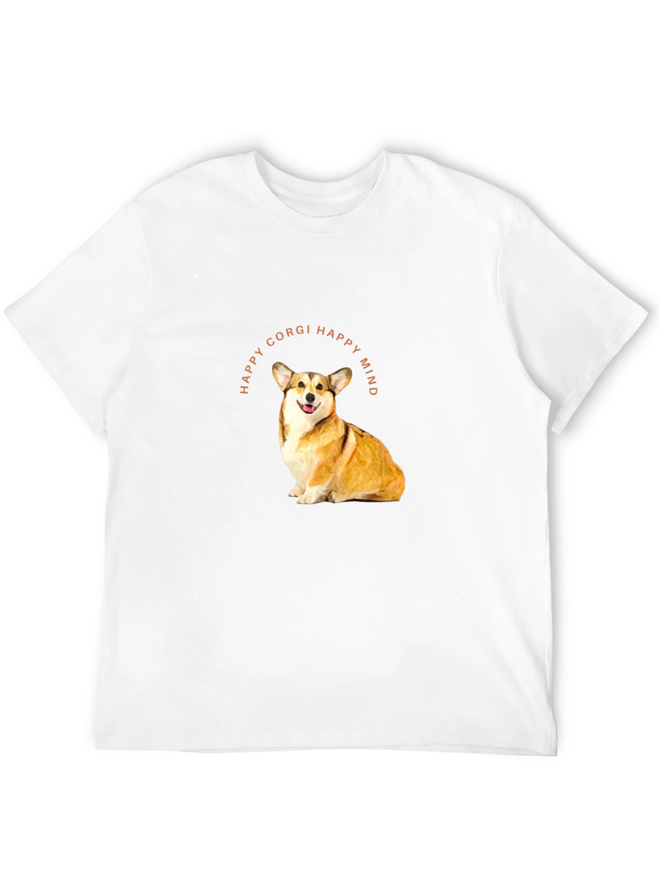Camiseta Negra con Diseño de Corgi Feliz