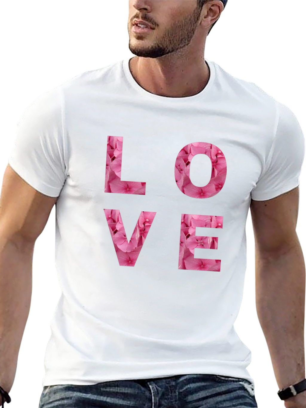 Camiseta Negra Amor Floral