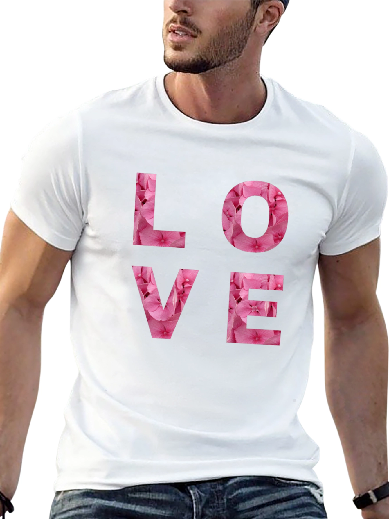Camiseta Negra Amor Floral