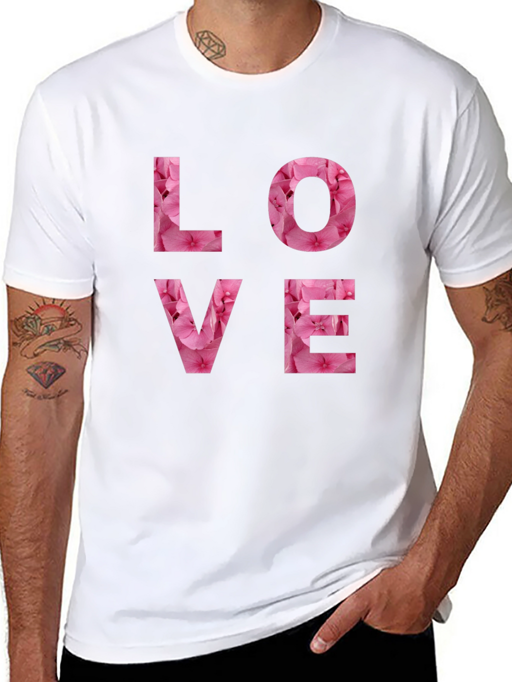 Camiseta Negra Amor Floral