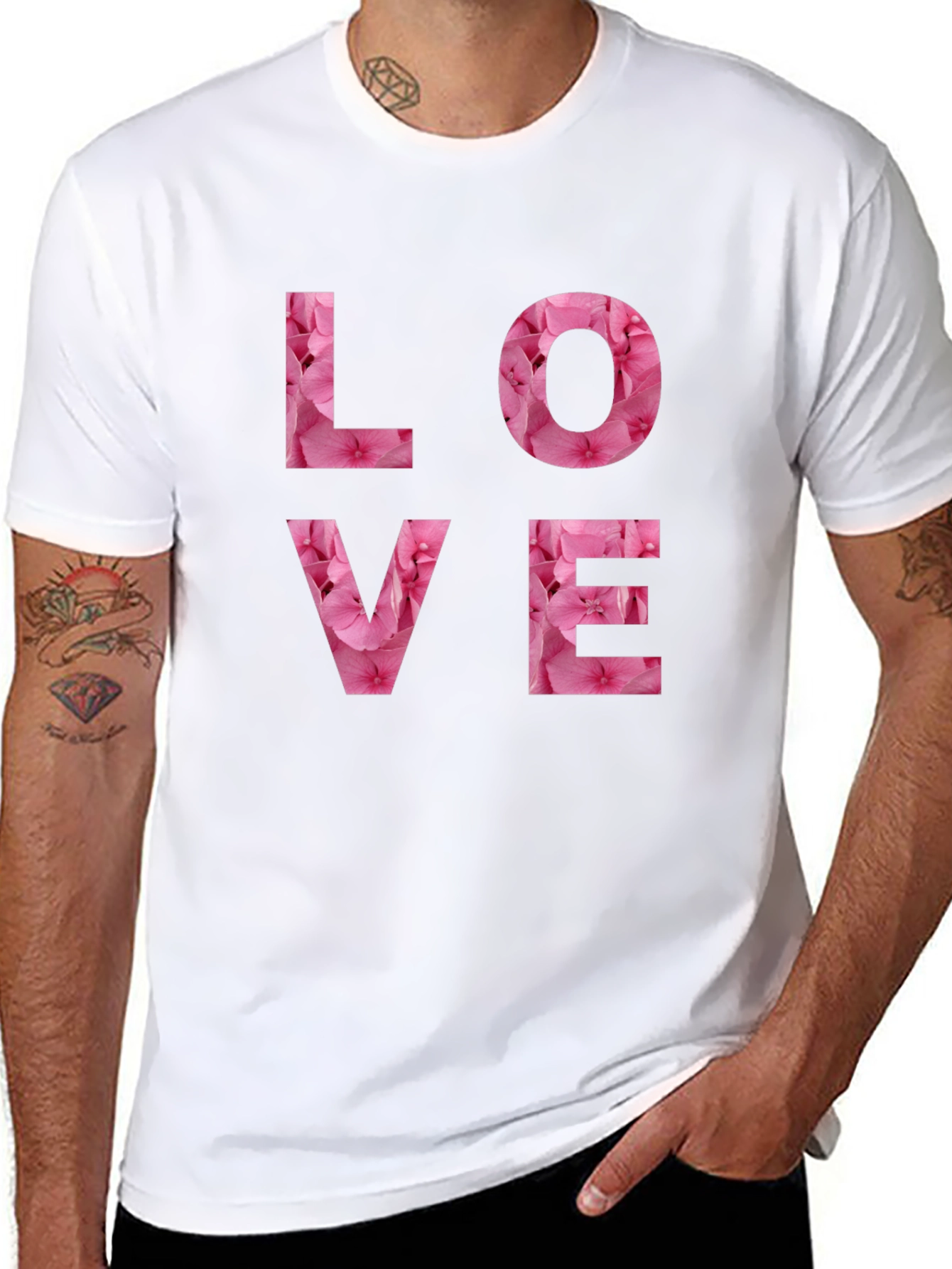 Camiseta Negra Amor Floral