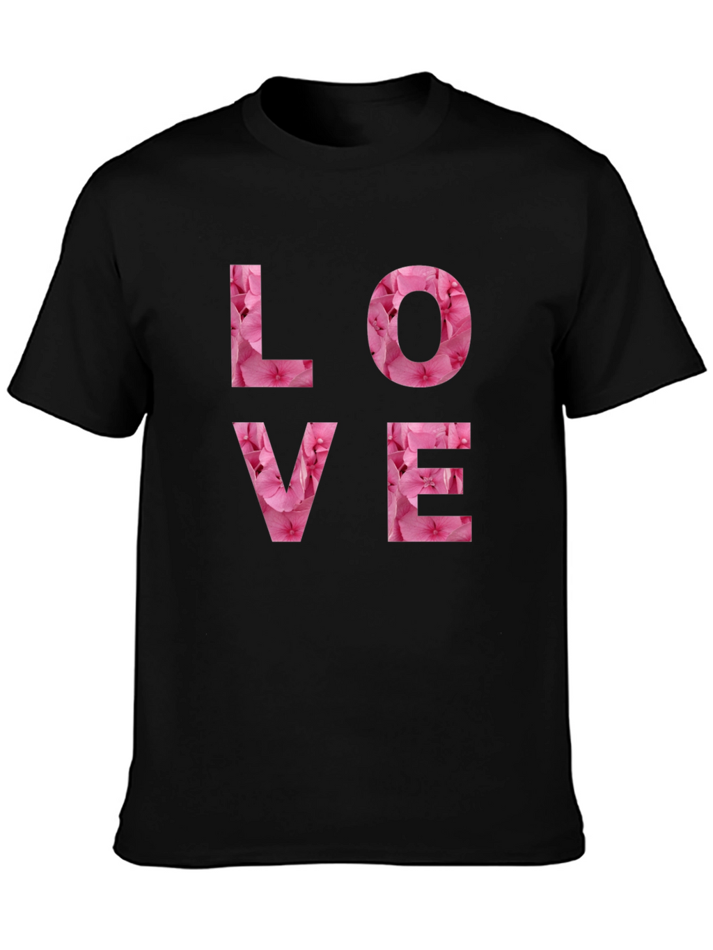 Camiseta Negra Amor Floral
