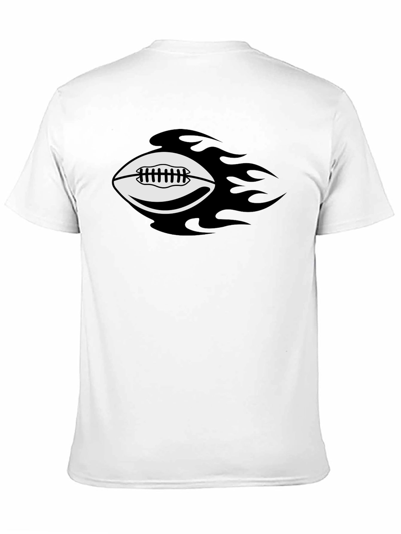 Camiseta Negra con Diseño de Balón de Fútbol Americano