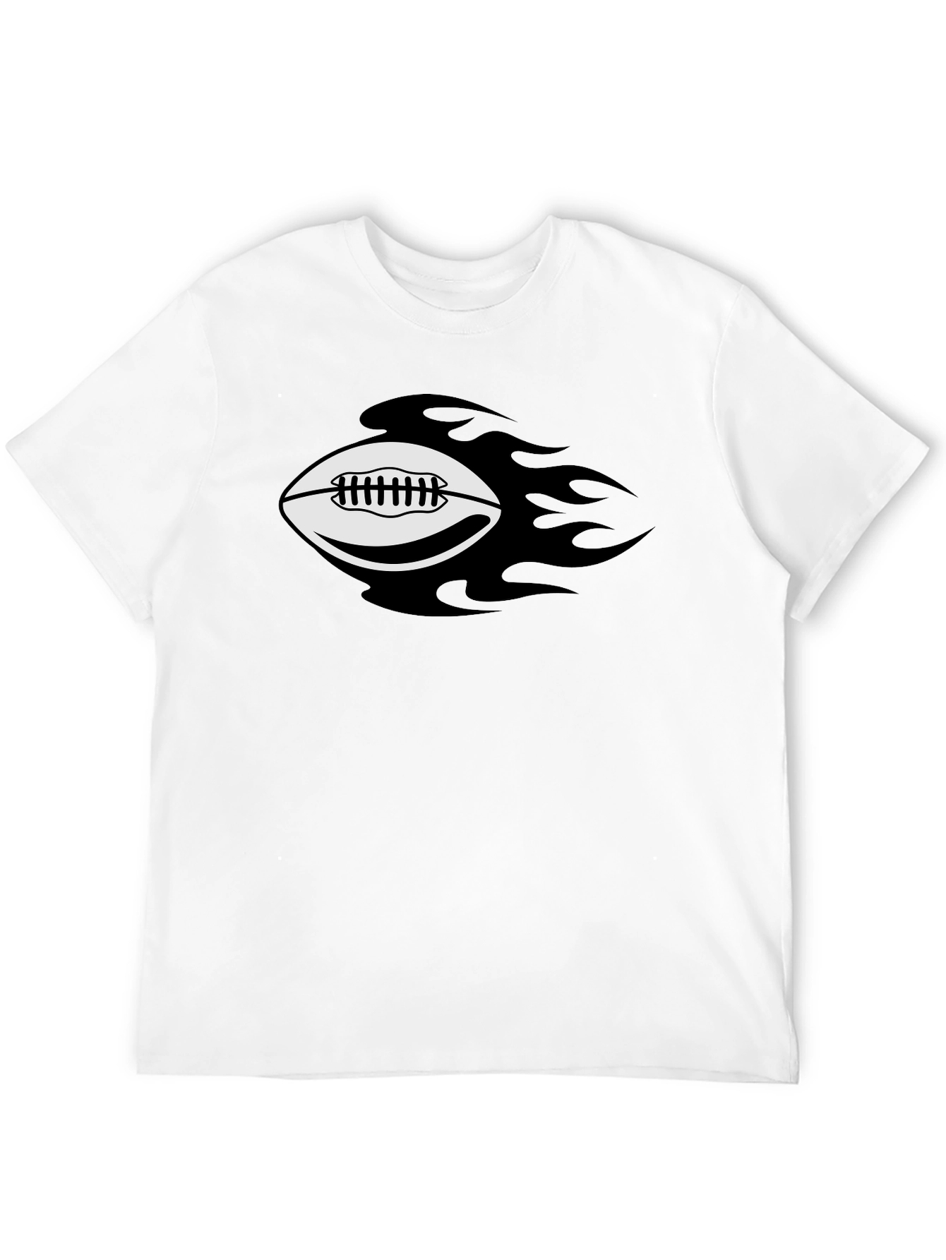 Camiseta Negra con Diseño de Balón de Fútbol Americano