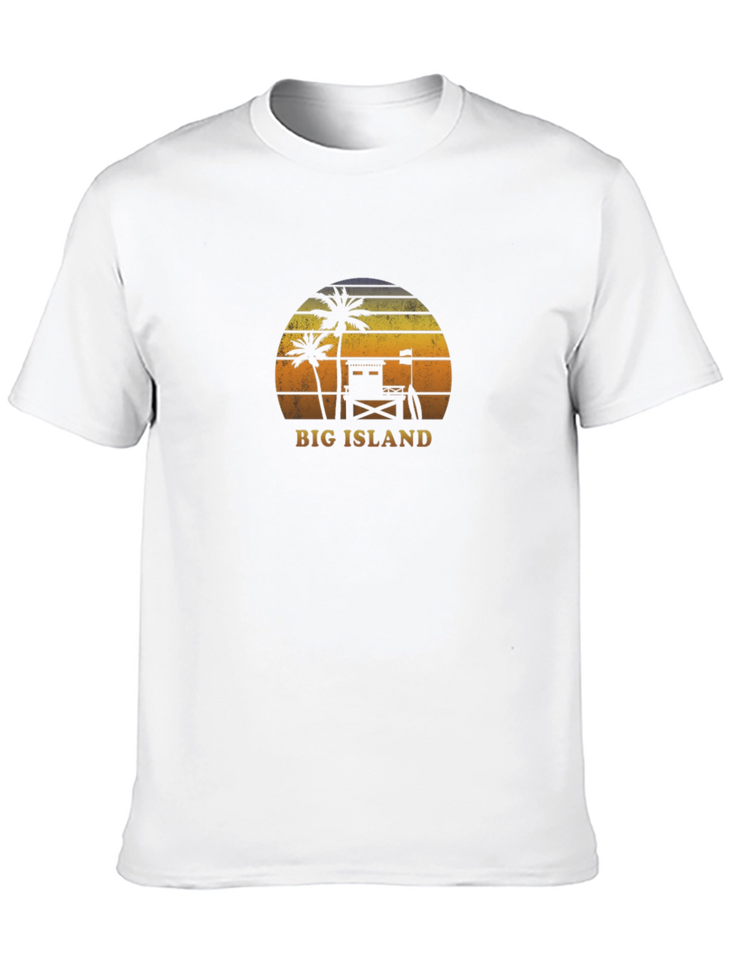 Camiseta negra Big Island estilo retro playero