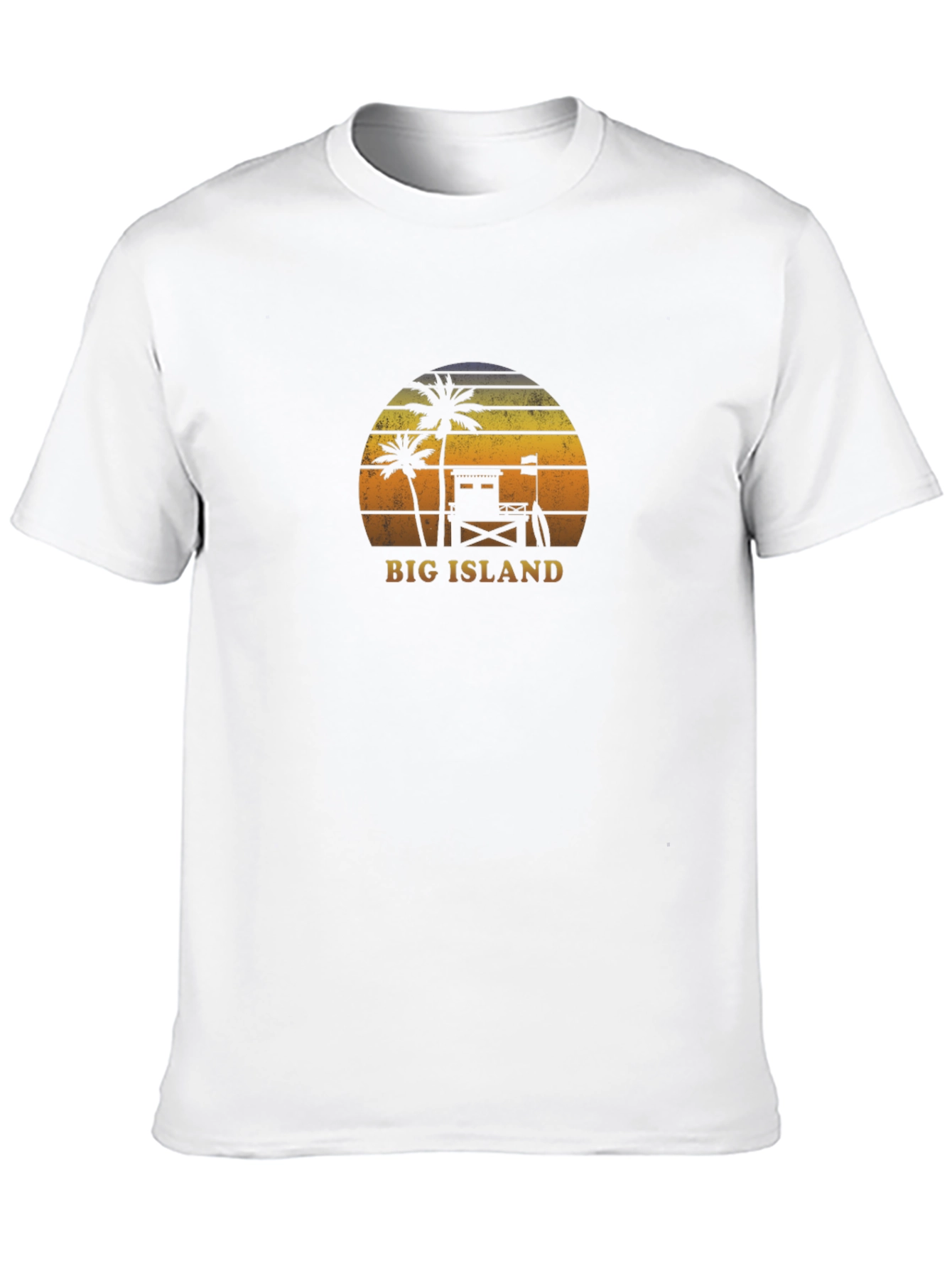 Camiseta negra Big Island estilo retro playero