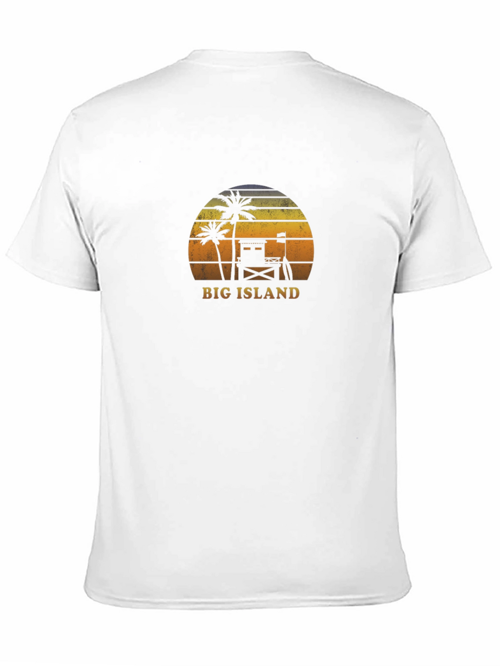 Camiseta negra Big Island estilo retro playero
