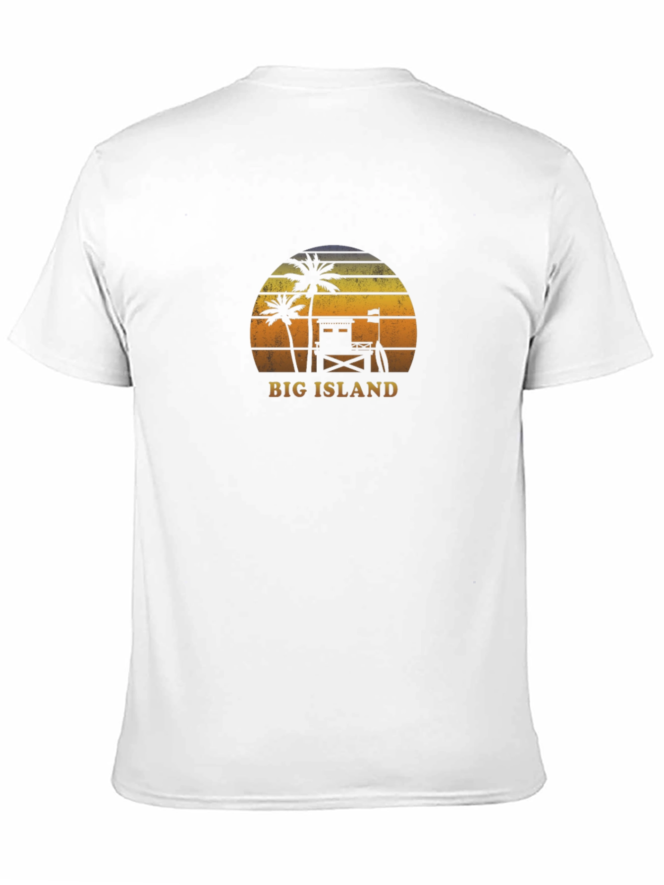 Camiseta negra Big Island estilo retro playero