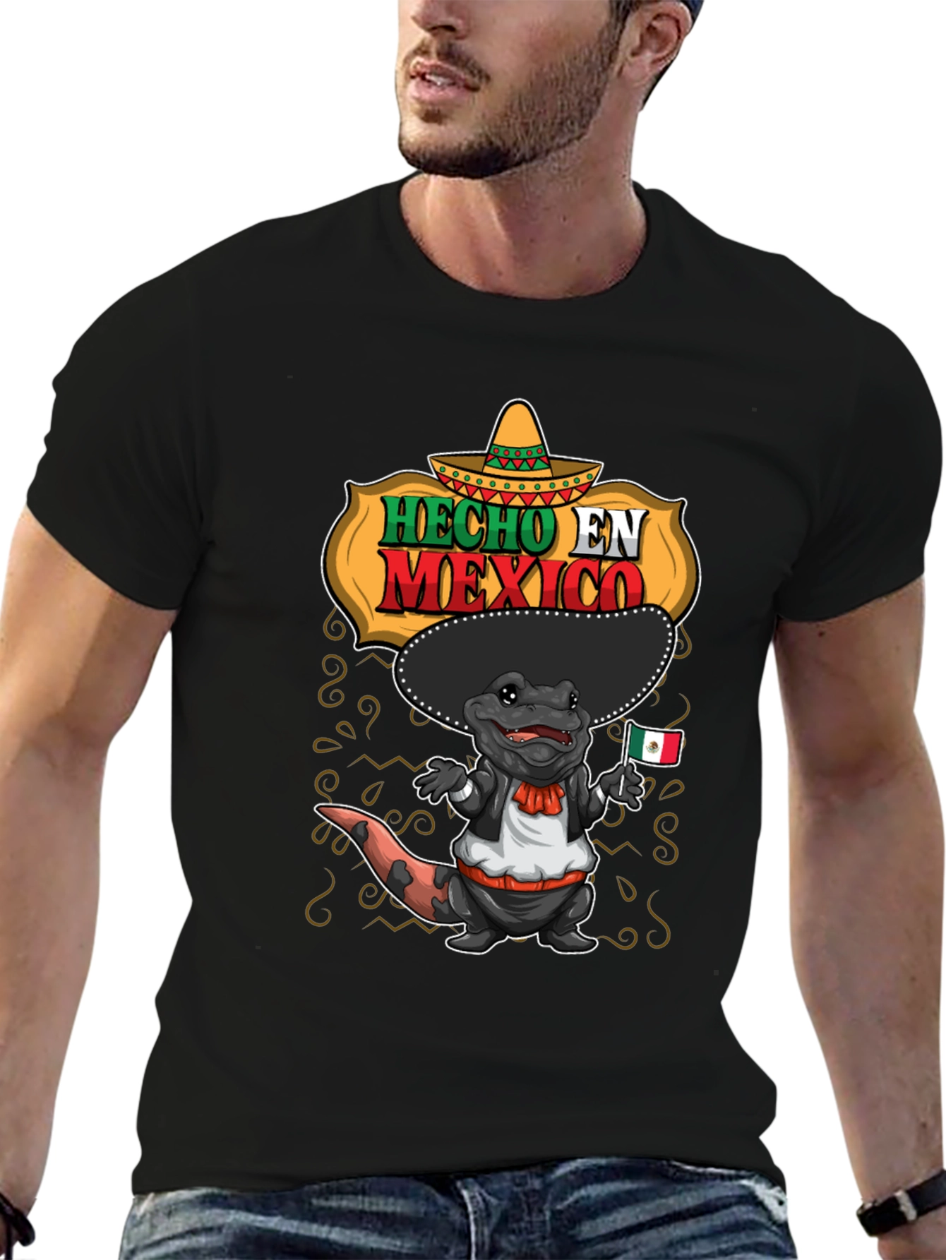 Camiseta Hecho en México con Ajolote Mariachi