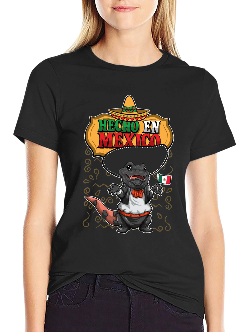 Camiseta Hecho en México con Ajolote Mariachi