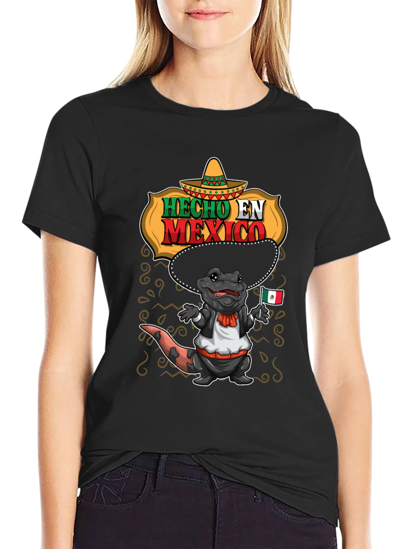 Camiseta Hecho en México con Ajolote Mariachi