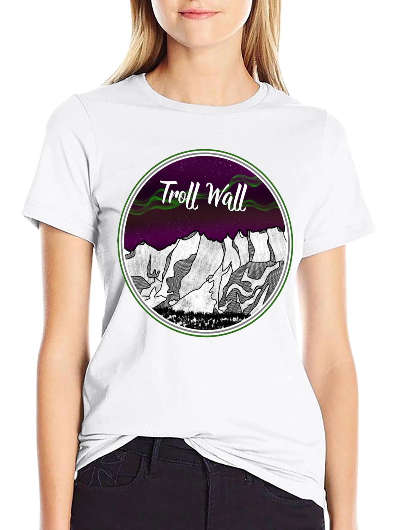 Camiseta Hombre Troll Wall Diseño Montaña