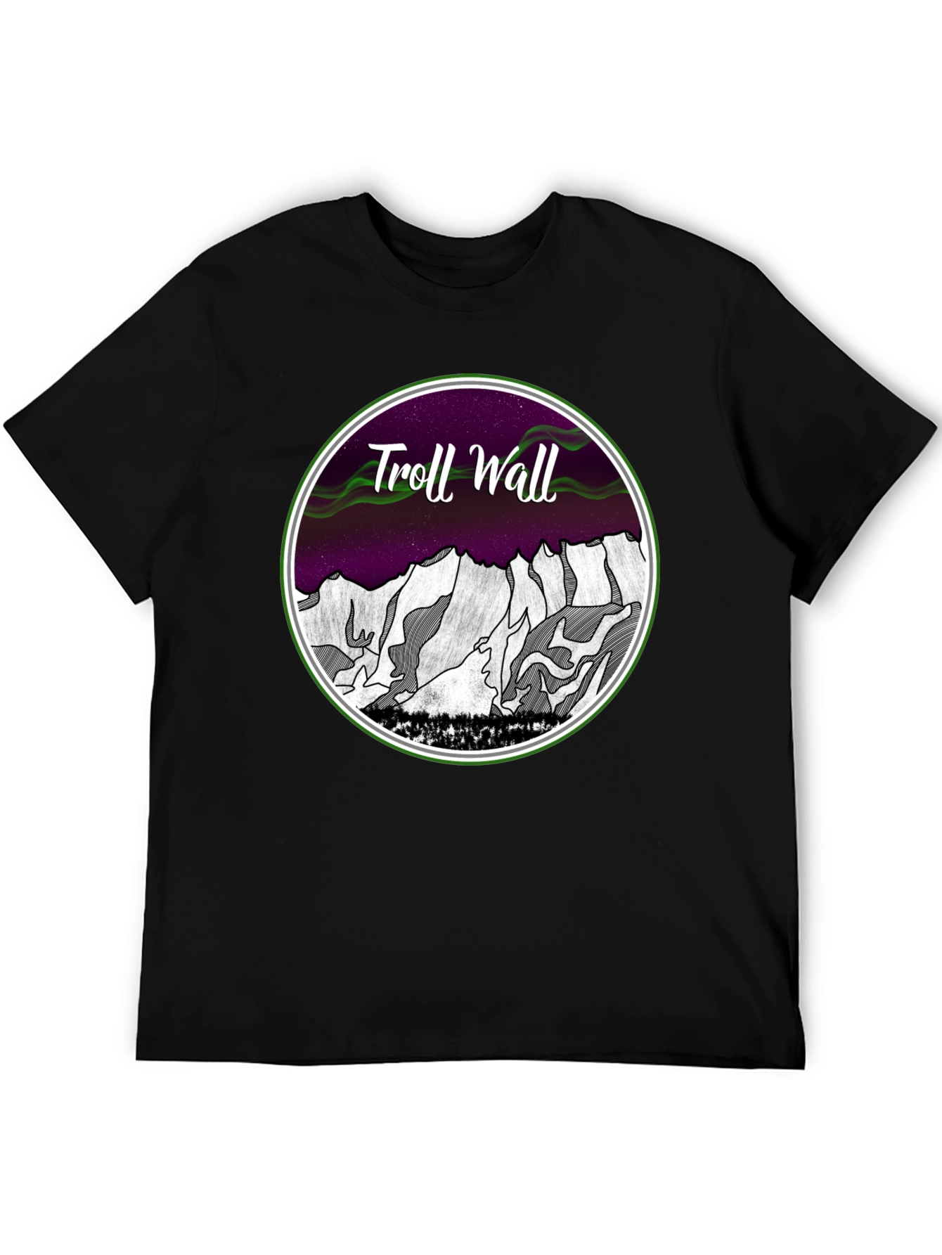 Camiseta Hombre Troll Wall Diseño Montaña