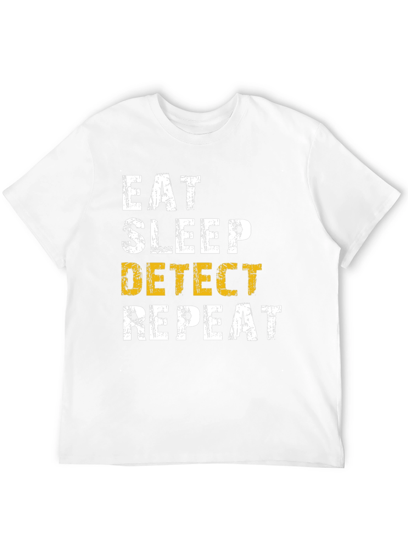 Camiseta Hombre: Come Duerme Detecta Repite
