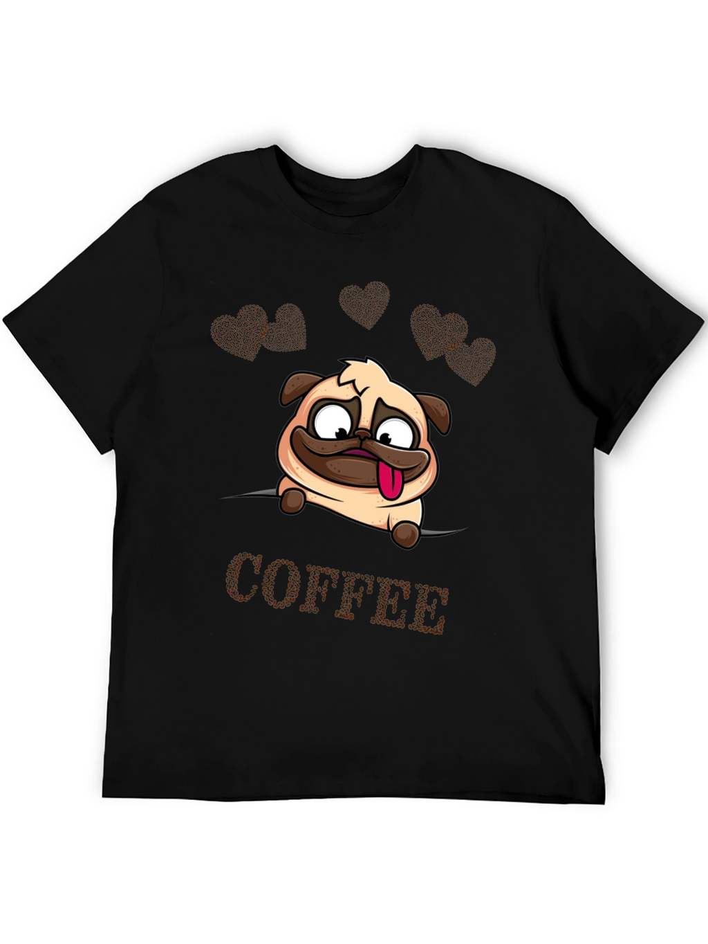 Camiseta Hombre Pug y Café