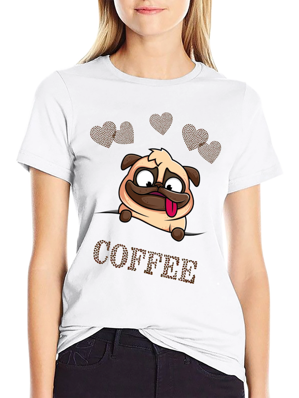 Camiseta Hombre Pug y Café