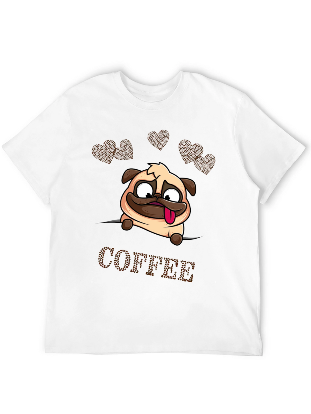 Camiseta Hombre Pug y Café