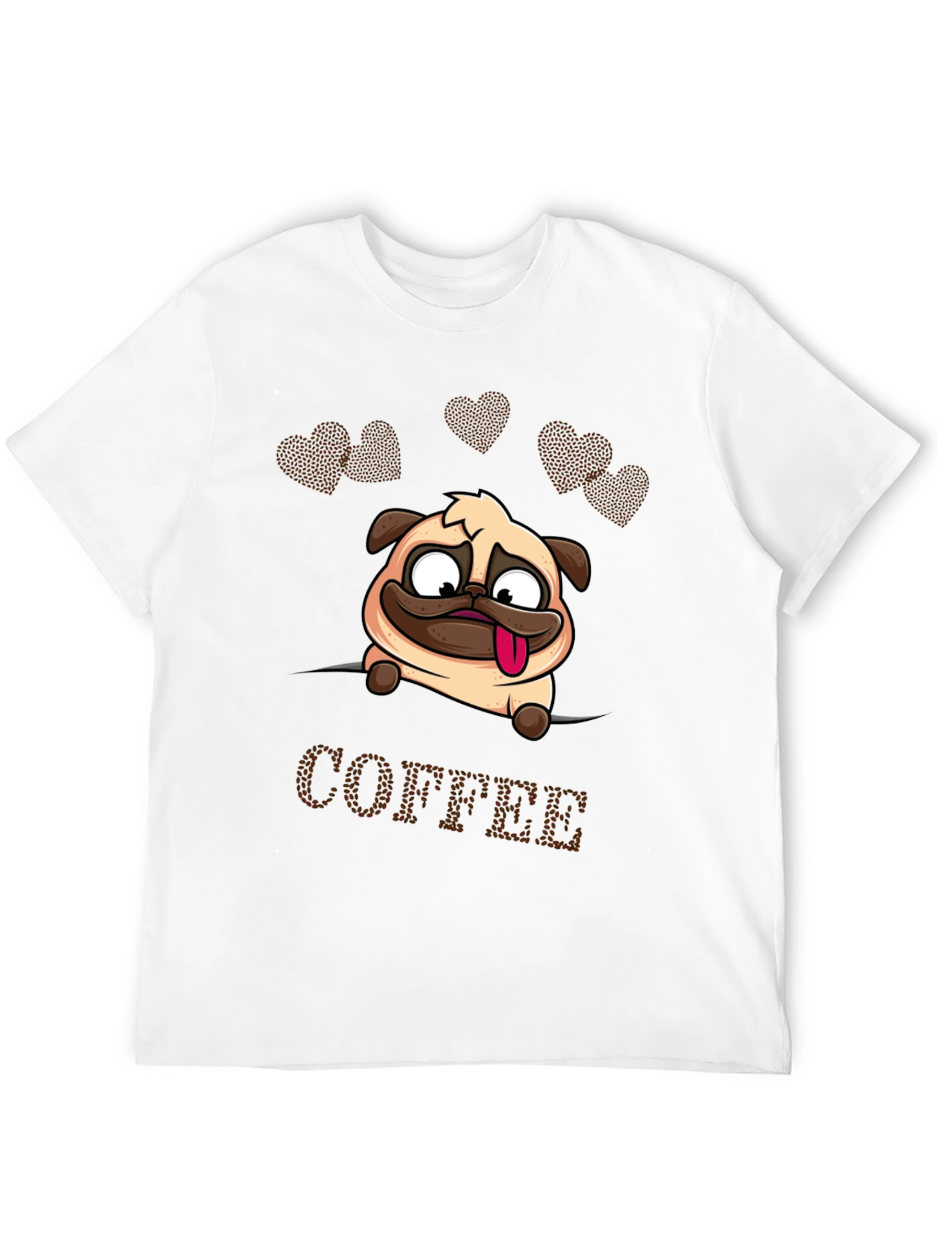 Camiseta Hombre Pug y Café