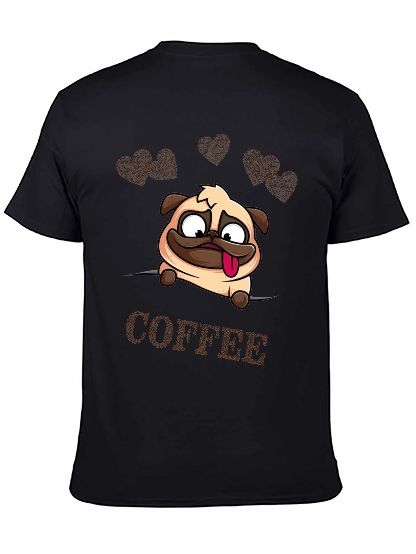 Camiseta Hombre Pug y Café